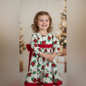Eleanor Rose Red and White Puff Sleeve Sundress